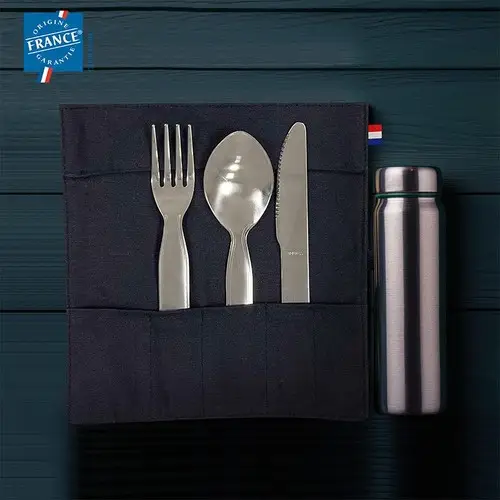 Set de couverts en inox transportable made in france